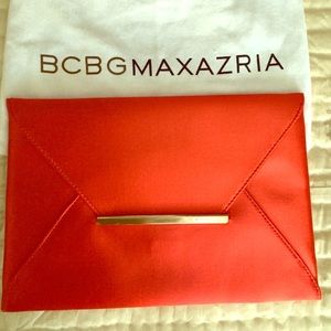 Red hot satin clutch