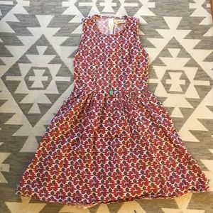Modcloth Maroon and Purple Printed Dress