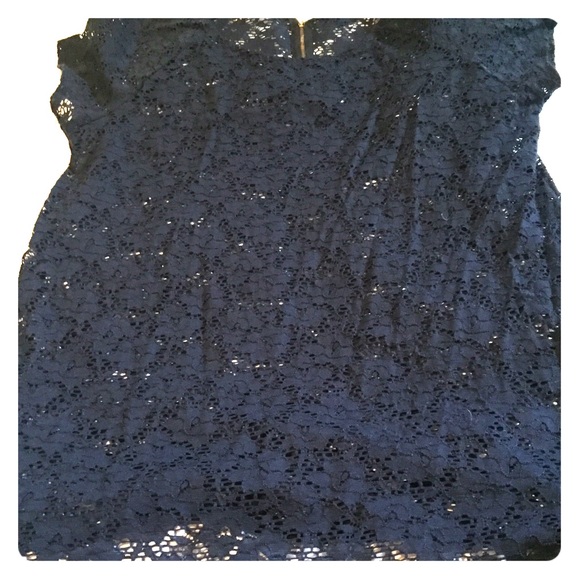 Navy blue sheer top