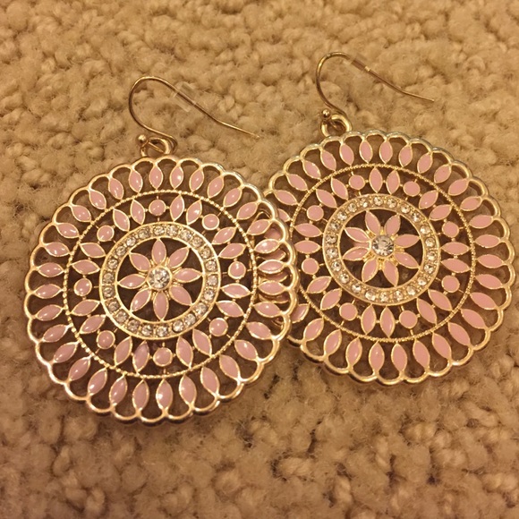 Gold and Peach Earrings