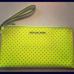 Michael Kors Neon Yellow Wristlet (REAL)