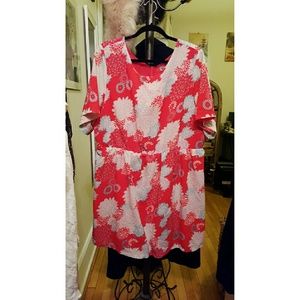 Chinese Floral Print Tea Dress
