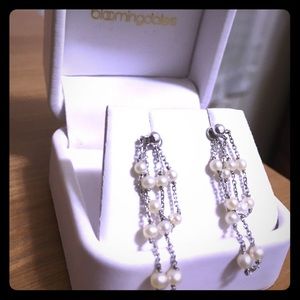 Authentic white gold and pearl earrings