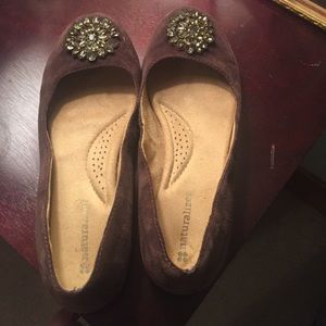 Brown, suede flats