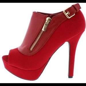 SALE🎉🎉🎉Red peep toe booties!! 💋💋