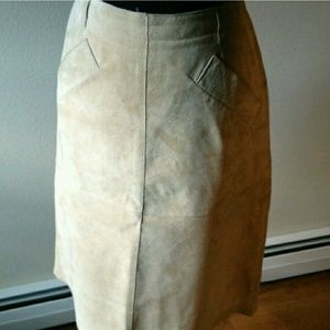 Isaac Mizrahi suede midi skirt