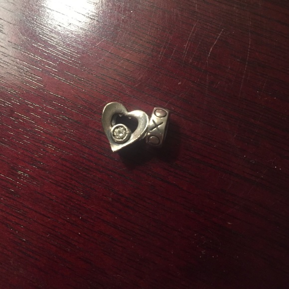 Heart Charm with jewel accent with XOXO charm - Picture 2 of 2