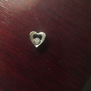 Heart Charm with jewel accent with XOXO charm