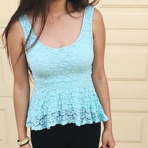 Urban Outfitters Mint Green Peplum Top