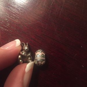 Easter Bunny and Easter egg Chamilia charm