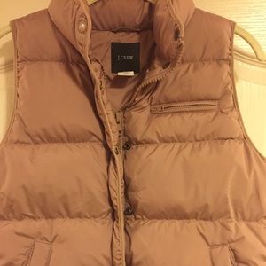 J. Crew down vest.  Size small. Color "blush"