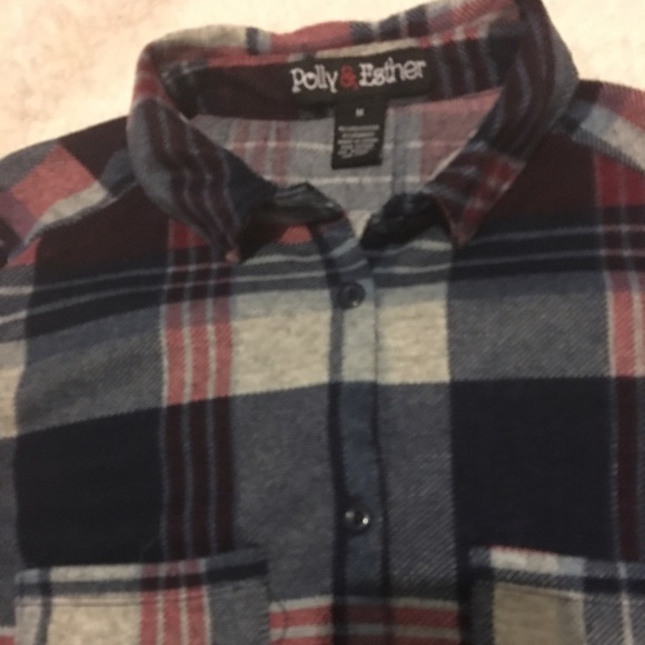 Polly&Esther plaid long sleeve button up.