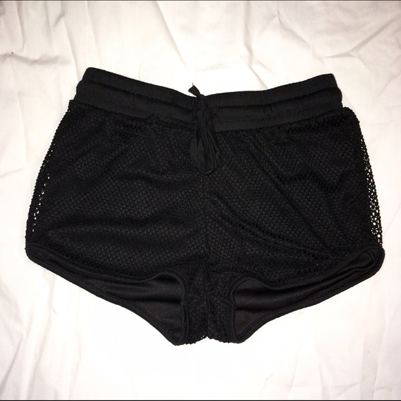 SOLD MERC Black mesh adjustable running shorts