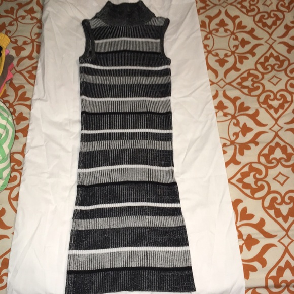 Turtle neck fitted sweater dress