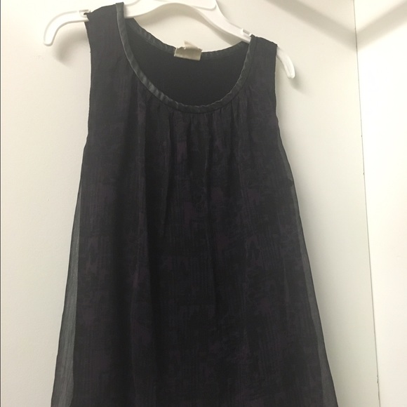 Sheer Purple and Black Blouse