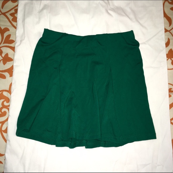 Emerald high waist pleated skater skirt