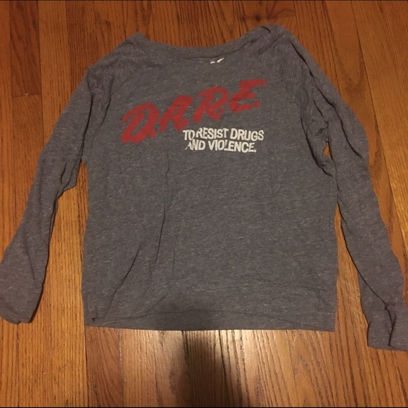 Vintage style, long sleeve DARE t shirt.