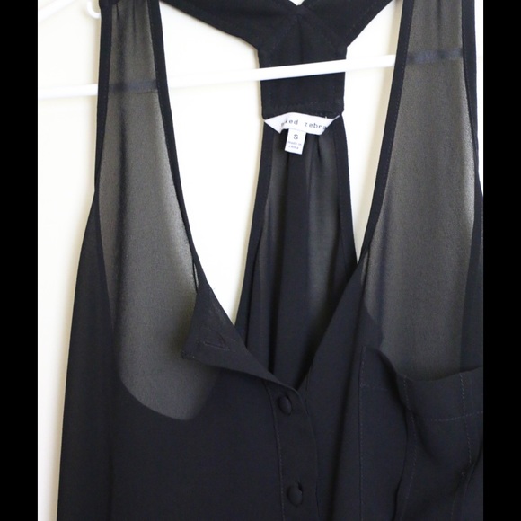 *SOLD* Flowy Sheer Razorback Tank w/ Buttons - Picture 2 of 3