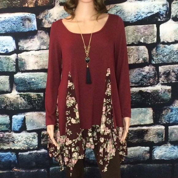 Burgundy Long Sleeve Tunic