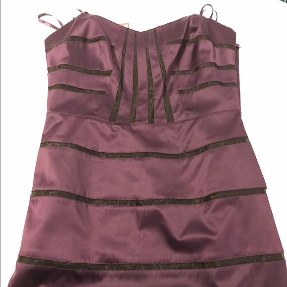 BCBG satin strapless dress