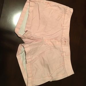 Striped pink and white shorts