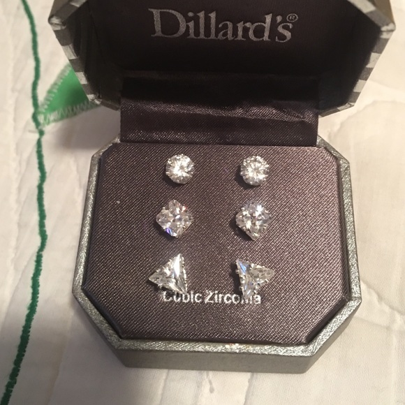 3 pair of Beautiful Cubic Zirconia earrings