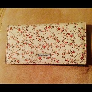 LONGABERGER VINTAGE FLORAL PRINT CHECKBOOK COVER!