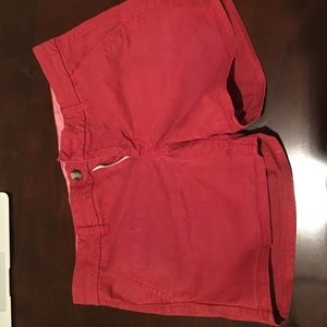 Dark red midi shorts