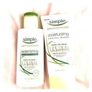 Simple facial wash and moisturizer duo