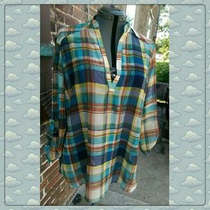 Plaid top sheer