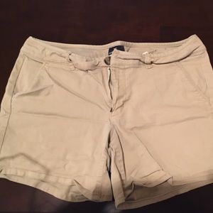 Tan midi shorts