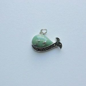 Silver and marcasite whale charm
