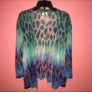 blue (various shades) cardigan