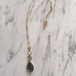 Lia Sophia Long Black Pendant Necklace