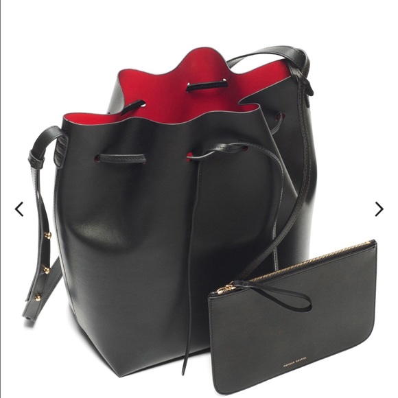 Mansur Gavriel black and red bucket bag