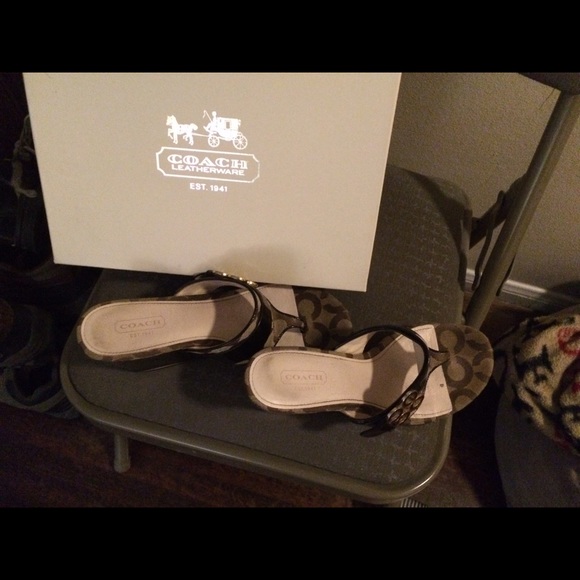 Coach wedge thong sandal