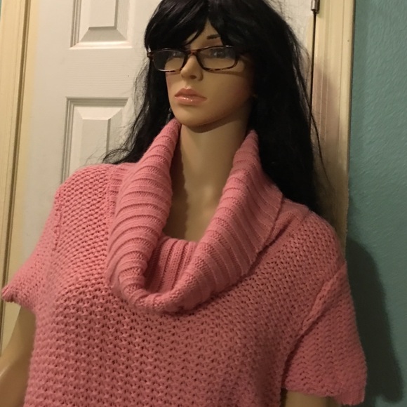 Pretty in Pink Cowl Tunic Sweater with Belt - Picture 3 of 4