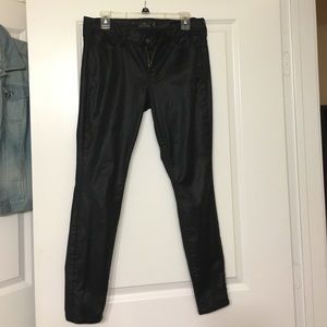 Lucky Brand black metallic-like jeans.