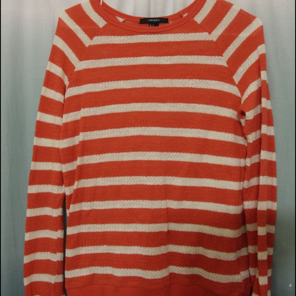 red and white striped oversized light sweater