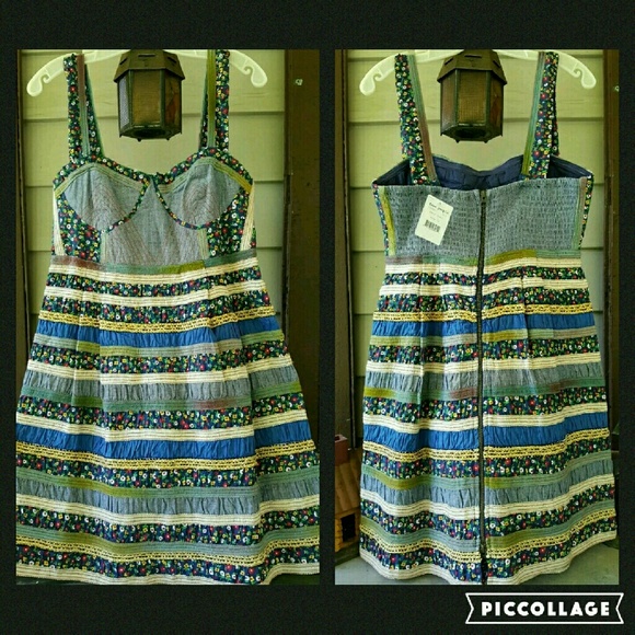 💣SOLD💥🌈 Free People NEW ROMANTICS Patchwork quilted. Dress - Picture 2 of 4