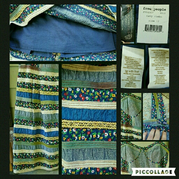 💣SOLD💥🌈 Free People NEW ROMANTICS Patchwork quilted. Dress - Picture 4 of 4