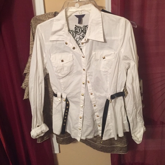 White Apple Bottoms Button Up