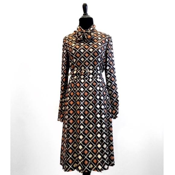 Vintage Late 1960's/ Early 1970's Diamond Dress
