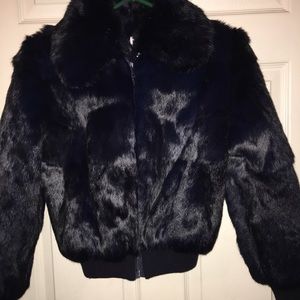Vintage Dyed Midnight Blue 100% Rabbit Fur