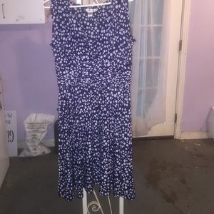 Blue Polka Dot Fit and Flare Retro Dress