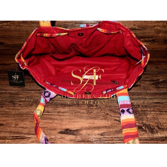 BOHEMIAN BAG Patchwork Book Tote Large Carryall - Picture 4 of 5