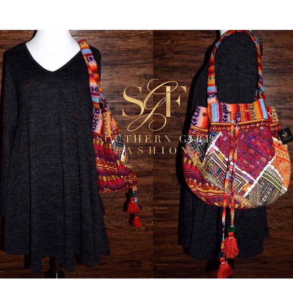 BOHEMIAN BAG Patchwork Book Tote Large Carryall - Picture 2 of 5