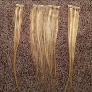 24" inch blonde clip in 100% real hair extensions