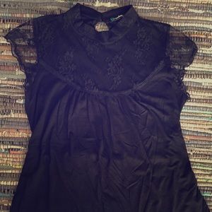 Black blouse with lace