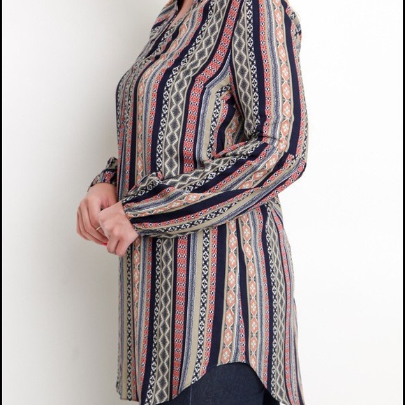 Plus Size Striped Tunic - Picture 3 of 4